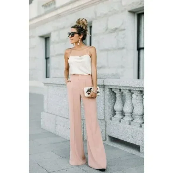 Alice + Olivia Dylan Wide Leg High Waisted Pants - Size 8 - Picture 2 of 10